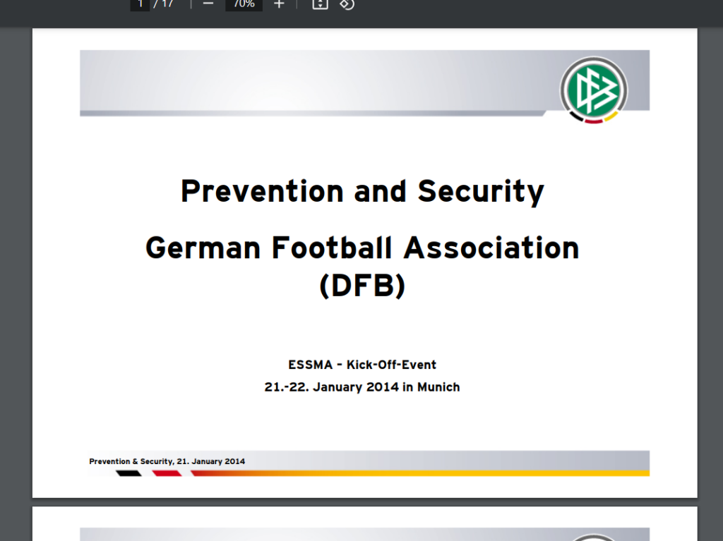 Prevention and Security at the DFB