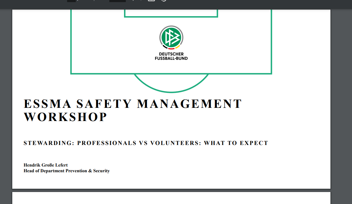 2017 Safety & Security Workshop – DFB, Hendrik GroBe Lefert