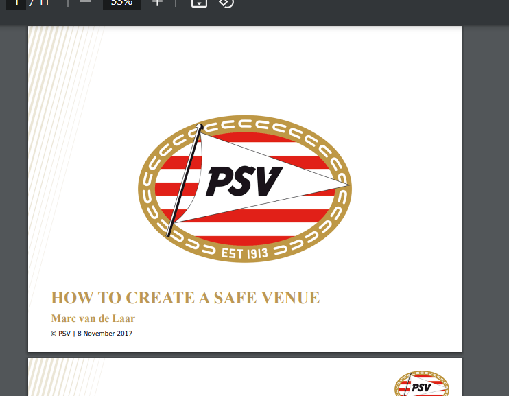 2017 Safety & Security Workshop – PSV Eindhoven, Marc van de Laar