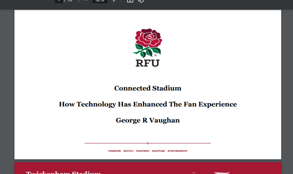 2017 ESSMA fan entertainment workshop – RFU, George R Vaughan