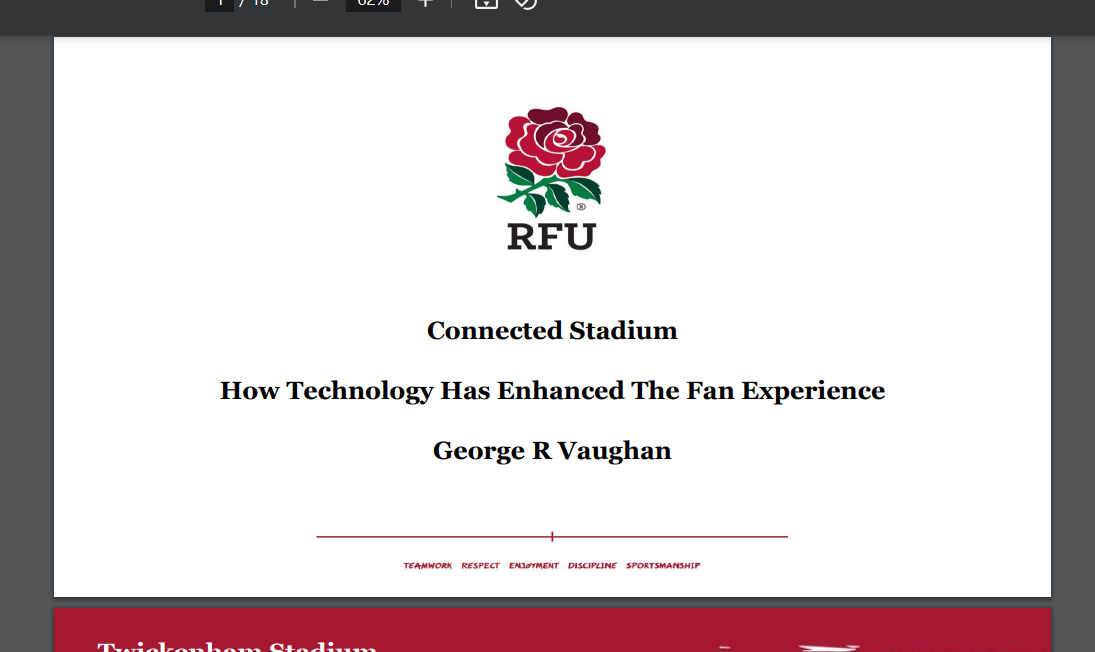 2017 ESSMA fan entertainment workshop – RFU, George R Vaughan