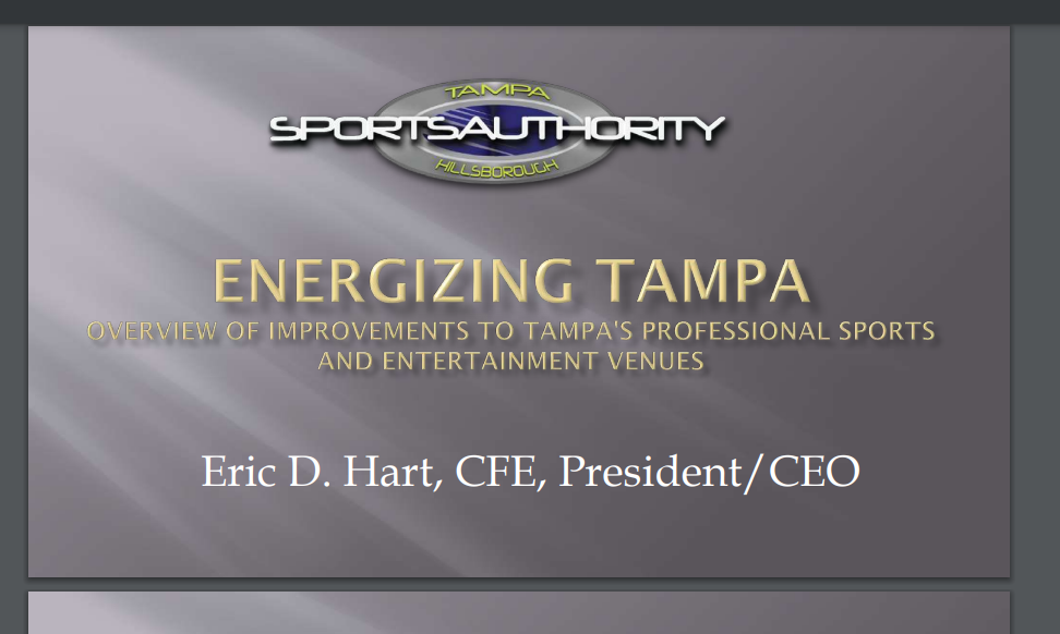 2018 ESSMA Summit – Tampa Sports Authority, Eric D. Hart