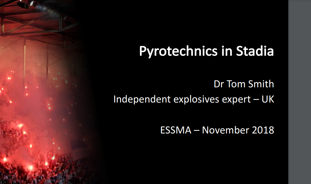 2018 ESSMA Safety & Security Workshop – Dr Tom Smith, Explosive expert
