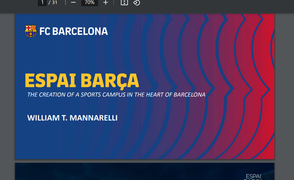 2019 ESSMA Summit – FC Barcelona, William T. Mannarelli