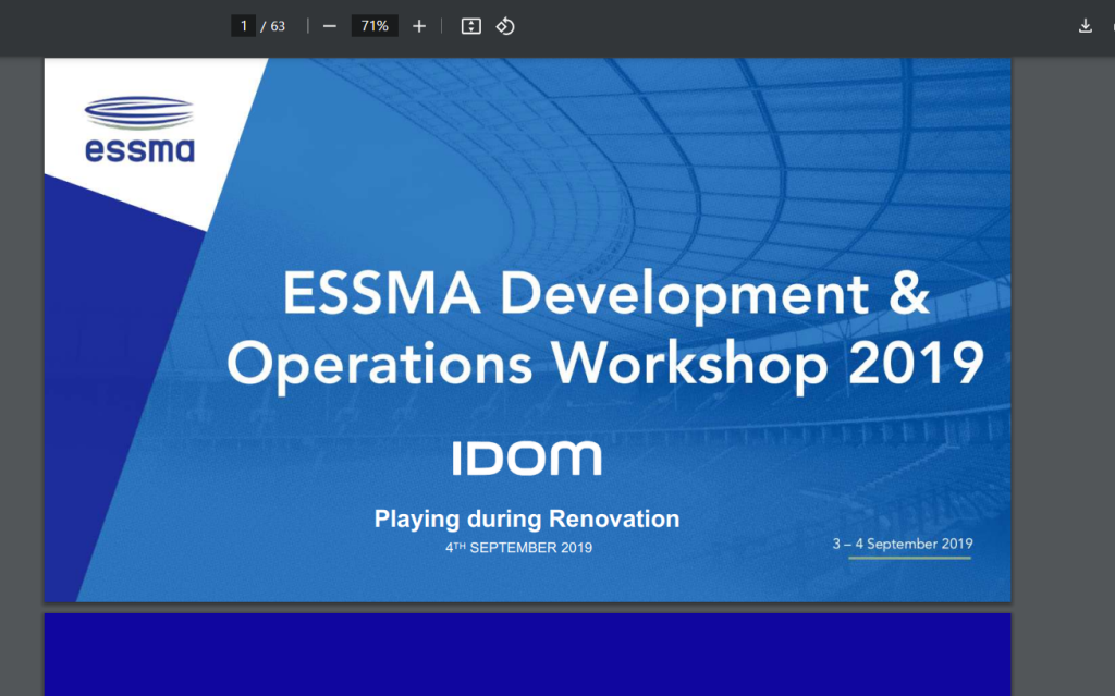 2019 ESSMA Development & Operations Workshop – IDOM