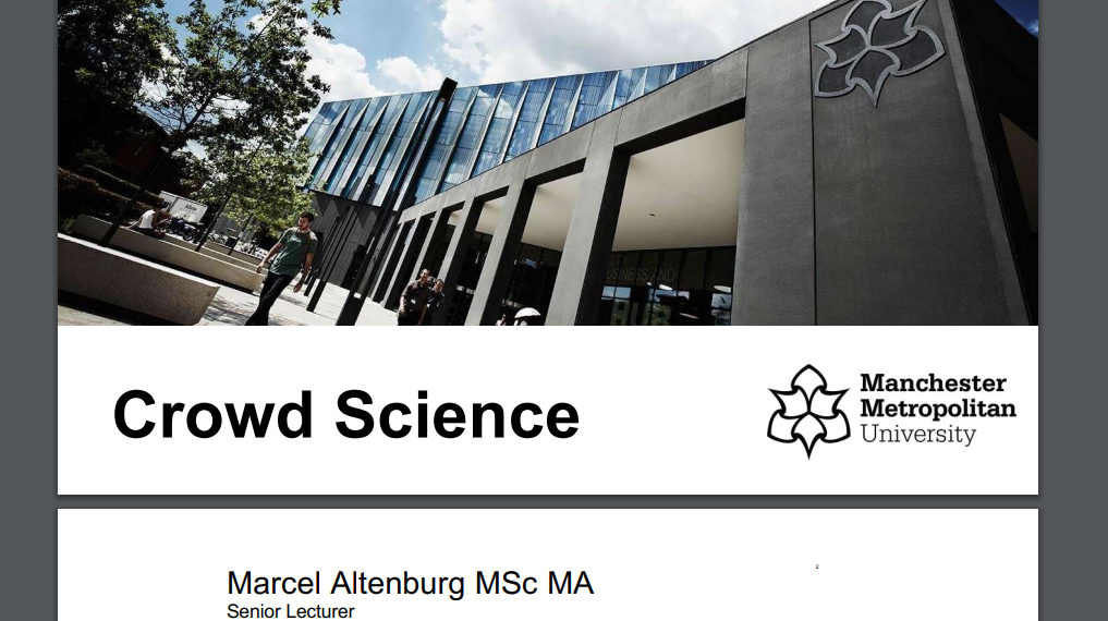 2019 ESSMA Safety & Security Workshop – Manchester Metropolitan University on Crowd Science
