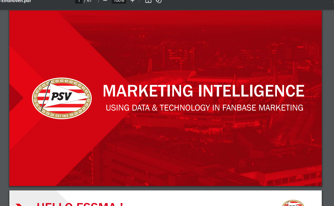 2019 ESSMA Fan Experience Workshop – PSV, Joeri Verbossen