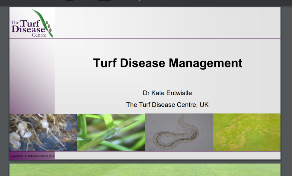 2019 ESSMA Summit – The Turf Disease Centre, Dr Kate Entwistle