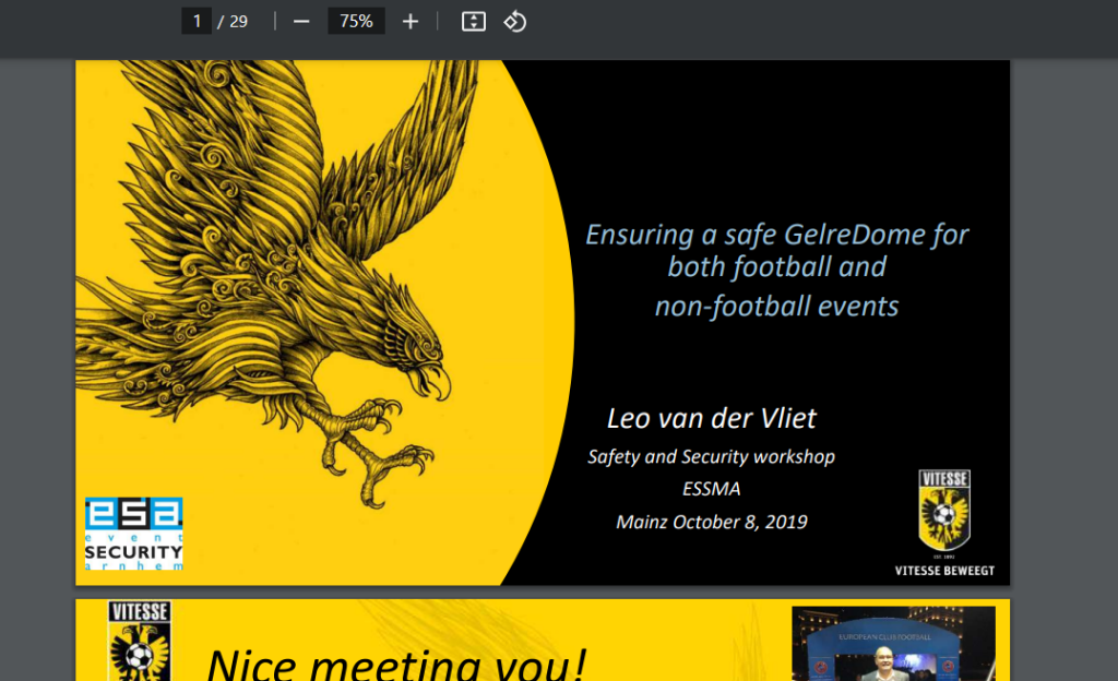 2019 ESSMA Safety & Security Workshop – Vitesse, Leo van der Vliet