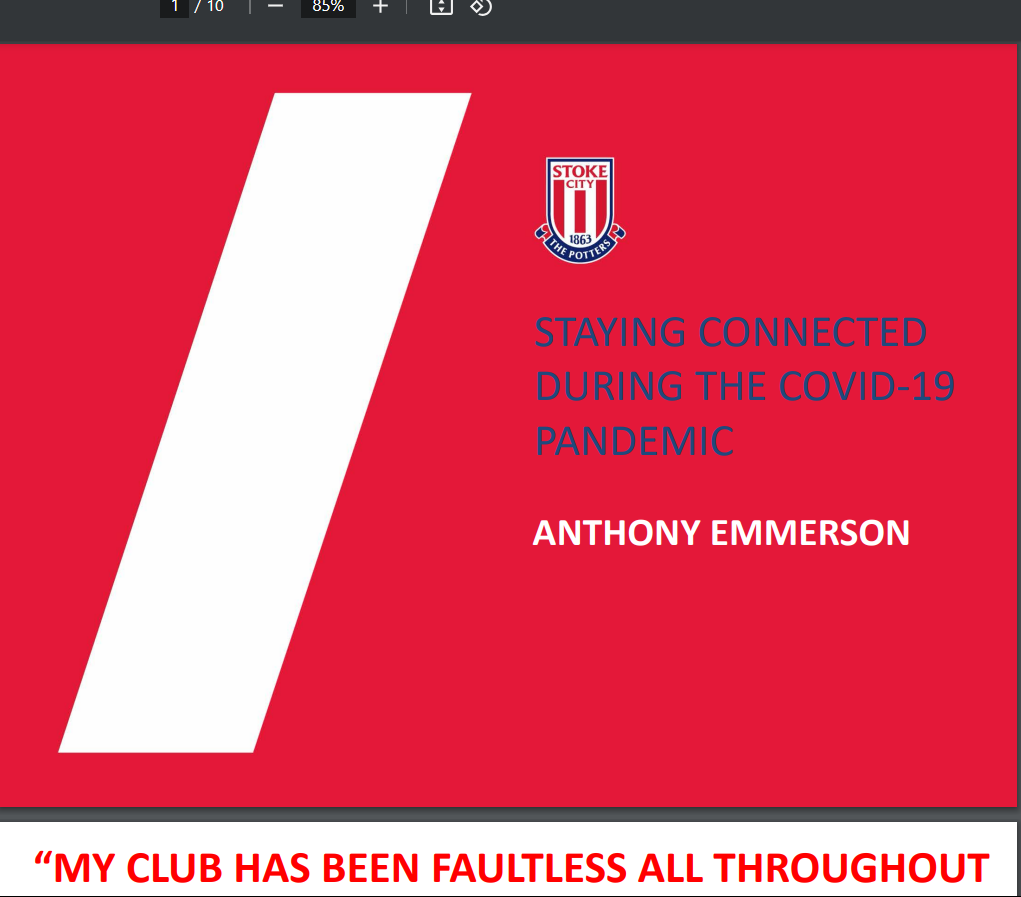 ESSMA Fan Experience e-workshop – Stoke City, Anthony Emmerson