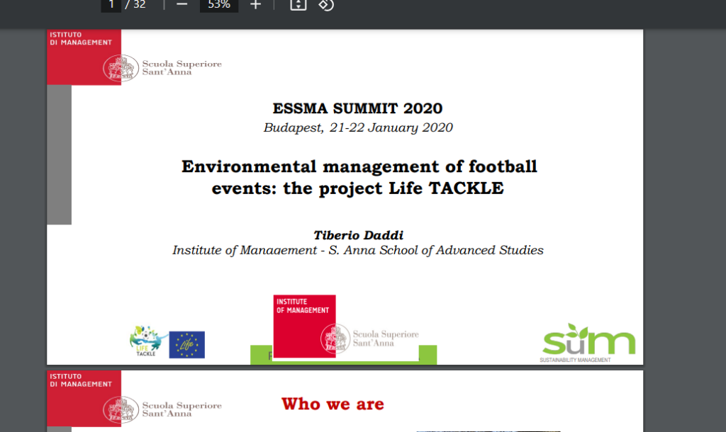 2020 ESSMA Summit -St. Anna School of Advanced Studies, Tiberio Daddi