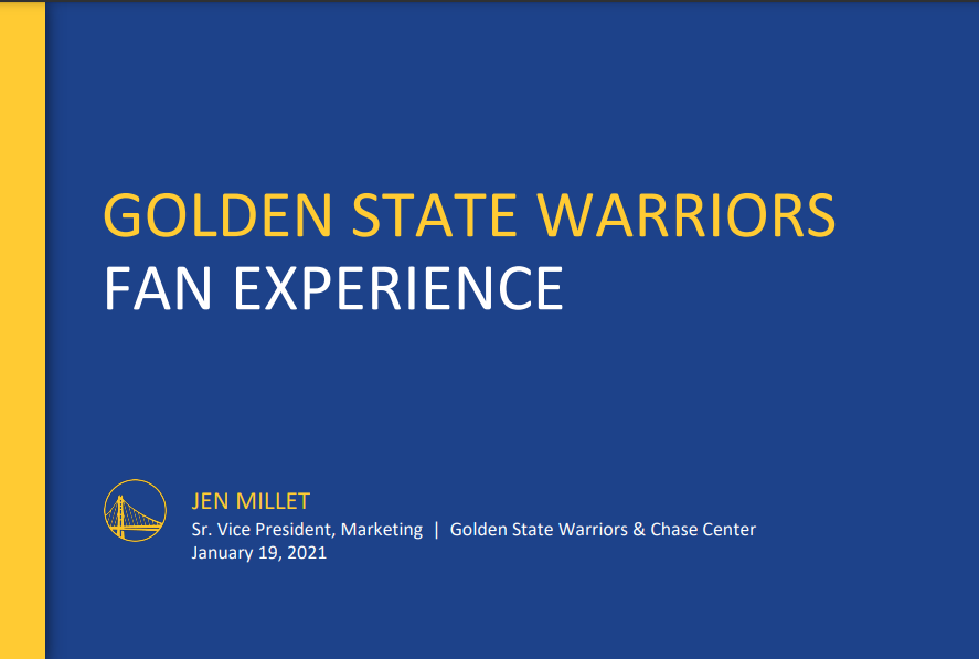 ESSMA Spotlight – Golden State Warriors, Jen Millet