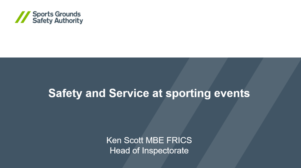 Safety and Service at Sporting Events (By SGSA - Ken Scott) — banner