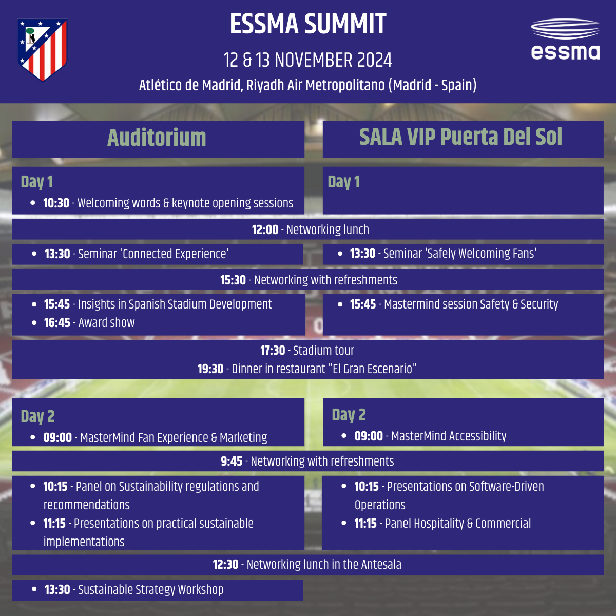 Programme 11th ESSMA Summit in Madrid