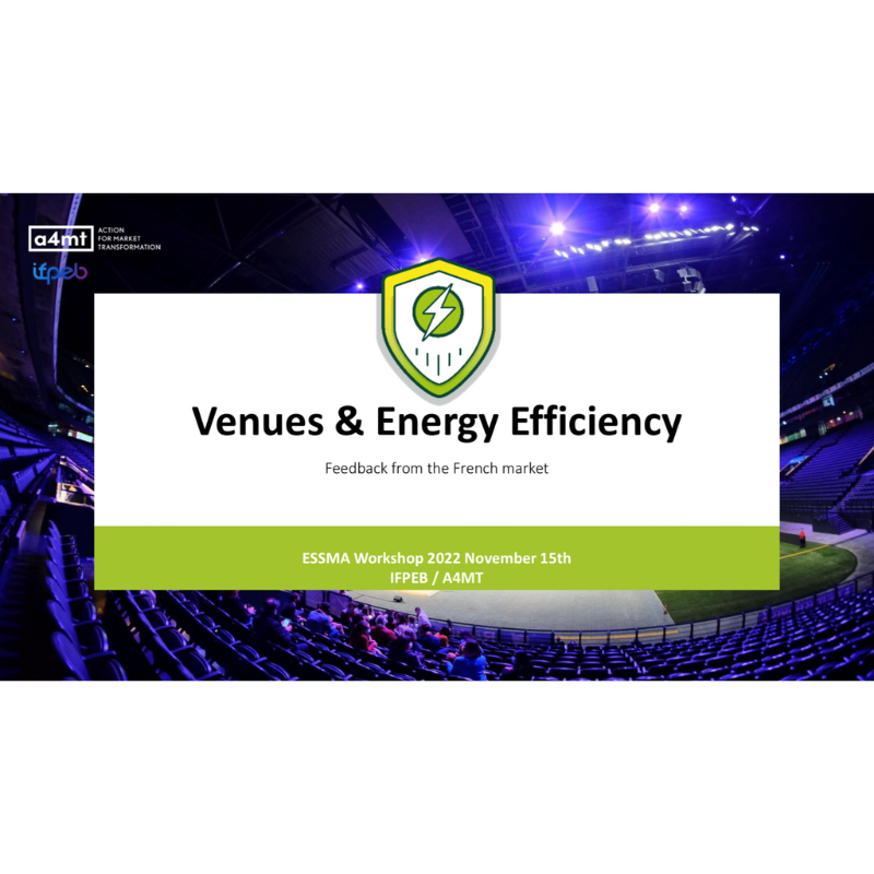 ESSMA Sustainability Workshop 2022  Venues & energy efficiency, IFPEB / A4mt