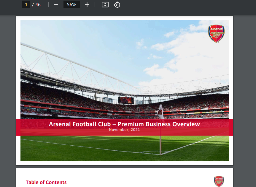 2021 ESSMA Summit Turin – Arsenal FC on their premium business offerings