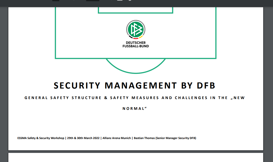 Safety & Security Workshop 2022 Allianz Arena – DFB, Bastian Thomas
