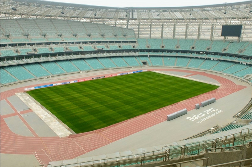 Close-up: Baku Olympic Stadium — banner