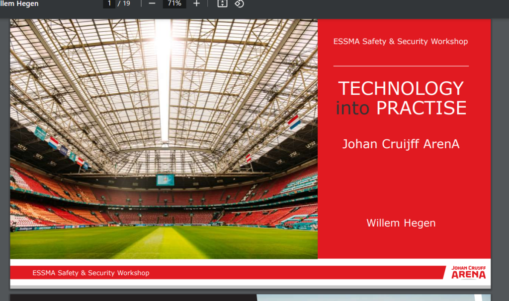 Safety & Security Workshop 2022 Allianz Arena – Johan Cruijff ArenA, Willem Hegen