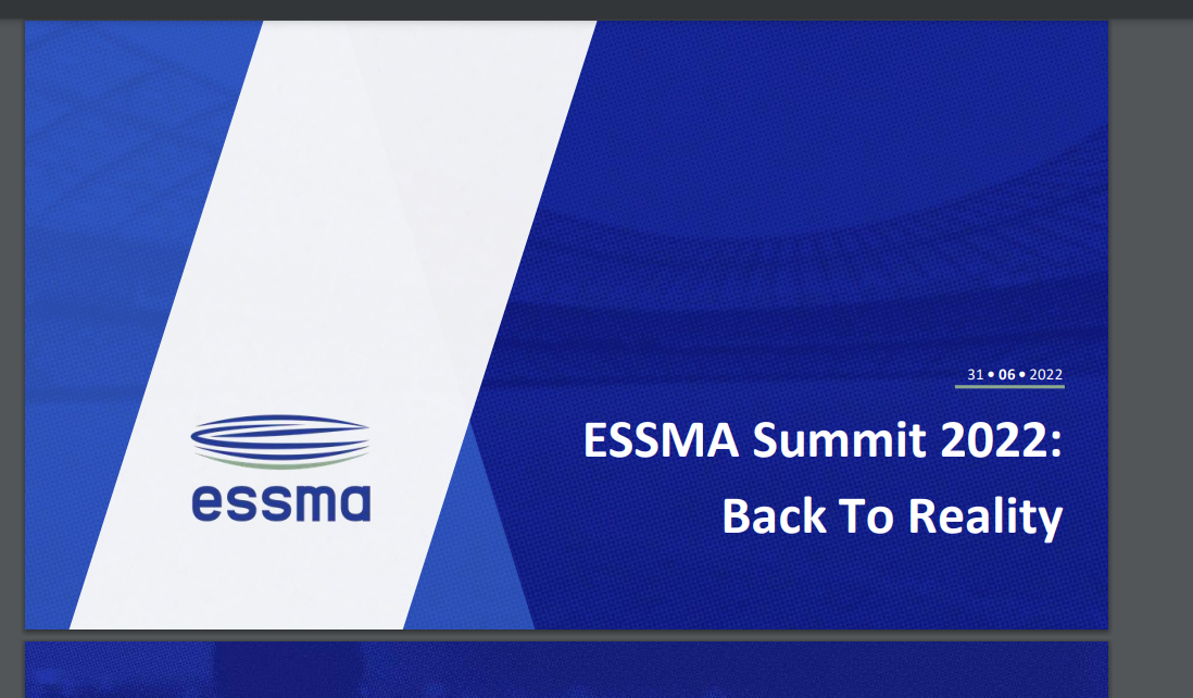 2022 ESSMA Summit Marseille – Keynote, Back to Reality