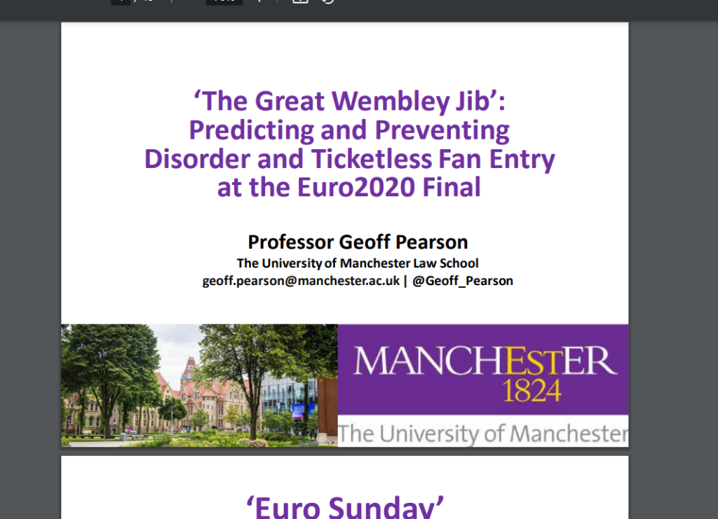 2022 ESSMA Summit Marseille – The University of Manchester Law School, Professor Geoff Pearson