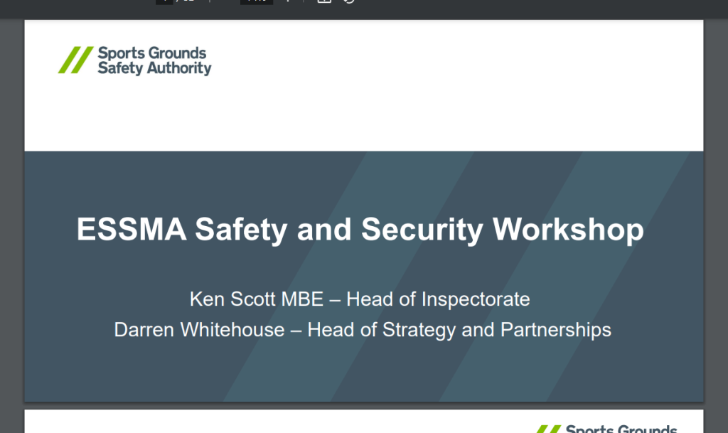 Safety & Security Workshop 2022 Allianz Arena – SGSA, Ken Scott & Darren Whitehouse