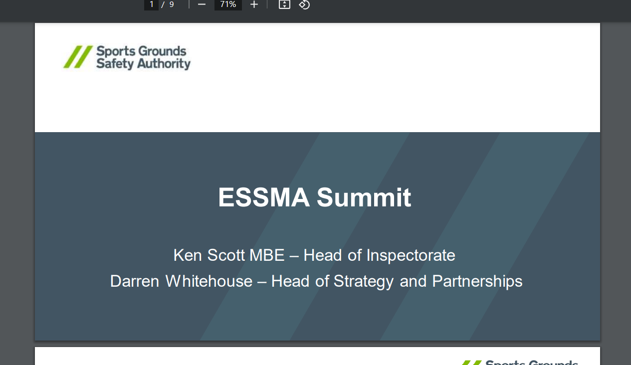 2022 ESSMA Summit Marseille – Sports Grounds Safety Autority, Ken Scott & Darren Whitehouse
