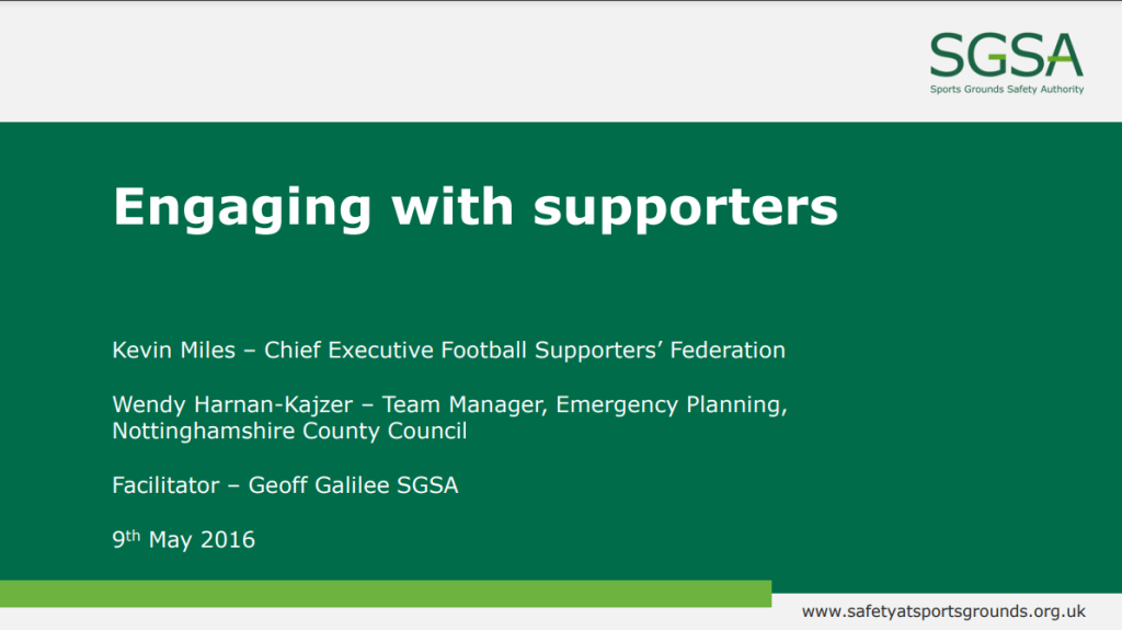 SGSA – Engaging with Supporters
